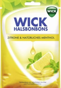 Wick Halsbonbons Zitrone und Natürliches Menthol Ohne Zucker