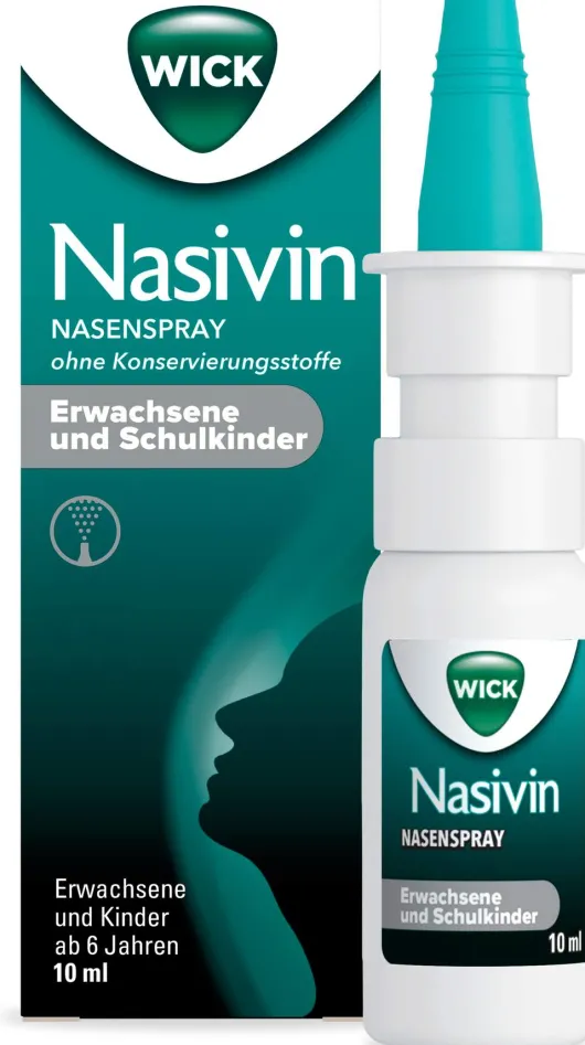 Wick Nasivin Nasenspray ohne Konservierungsstoffe Erwachsene und Schulkinder 10 ml