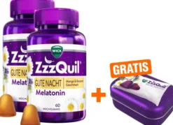 Wick ZzzQuil Gute Nacht Mango & Banane 2 x 60 Weichgummis + gratis Wick ZzzQuil Reise-Dose 1 Stück