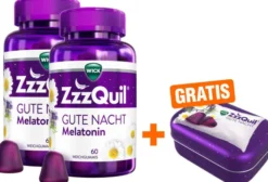 Wick ZzzQuil Gute Nacht 2 x 60 Weichgummis + gratis Wick ZzzQuil Reise-Dose 1 Stück