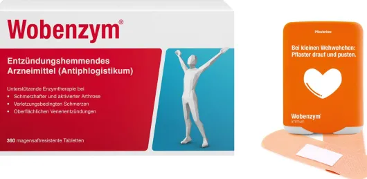 Wobenzym 360 magensaftresistente Tabletten + gratis Pflasterbox zu Wobenzym 1 Stück