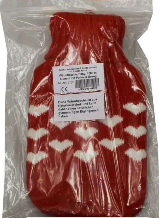 Wärmflasche Baby 1 L Mit Rollkragenpullover Bezug 1 Stück