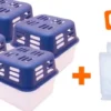 4 x Raumentfeuchter Set + 4 x Gratis 350 g Nachfüllpackung