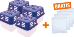4 x Raumentfeuchter Set + 4 x Gratis 350 g Nachfüllpackung
