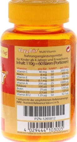Yayabär Kinder Vitamine 60 Fruchtgummis