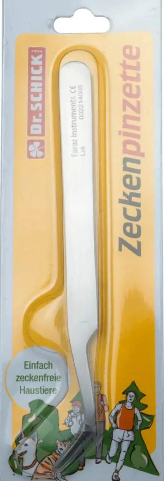 Zeckenpinzette Edelstahl 12 cm Gebogene Spitze