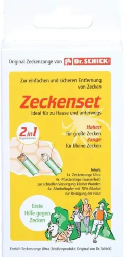 Zeckenset Dr.Schick 9tlg. Zange-Pflaster-Alkoholtuch