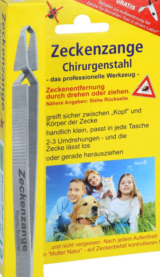Zeckenzange Chirurgenstahl Geriffelt 1 Stück