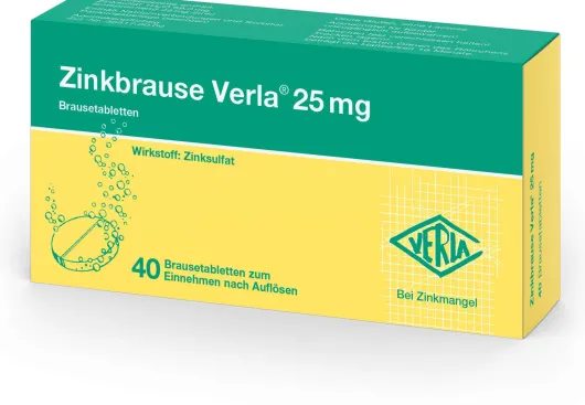 Zinkbrause Verla 25 mg 40 Brausetabletten