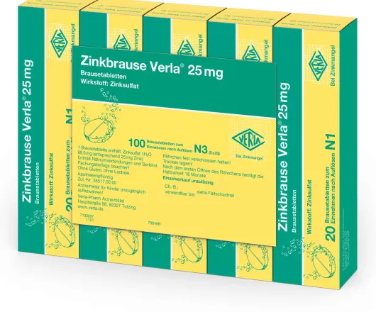 Zinkbrause Verla 25 mg 100 Brausetabletten