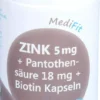 Zink 5 mg + Pantothensäure 18 mg + Biotin 90 Kapseln