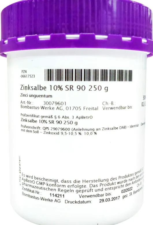 Zinksalbe 10 % Sr 250 G