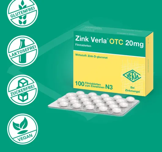Zink Verla Otc 20 mg 100 Filmtabletten