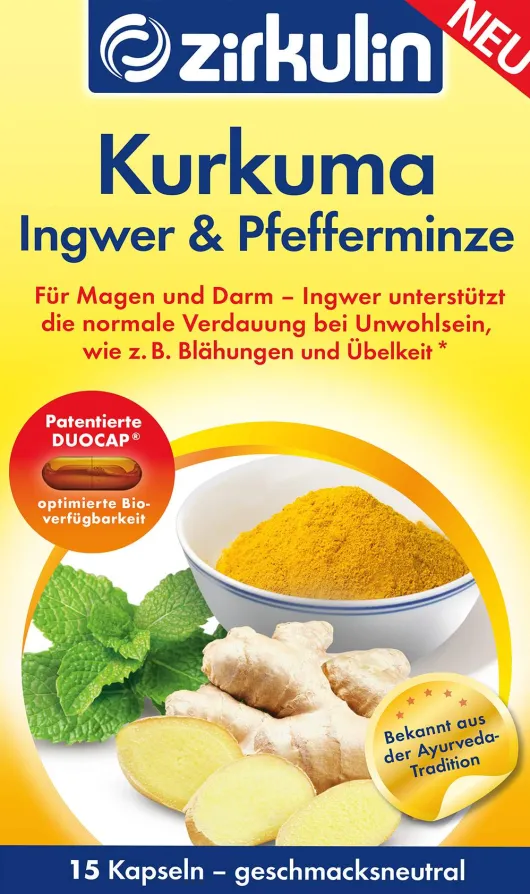 Zirkulin Kurkuma Ingwer & Pfefferminze 15 Kapseln