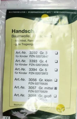 Zwirnhandschuhe Baumwolle Mittel 1 Paar